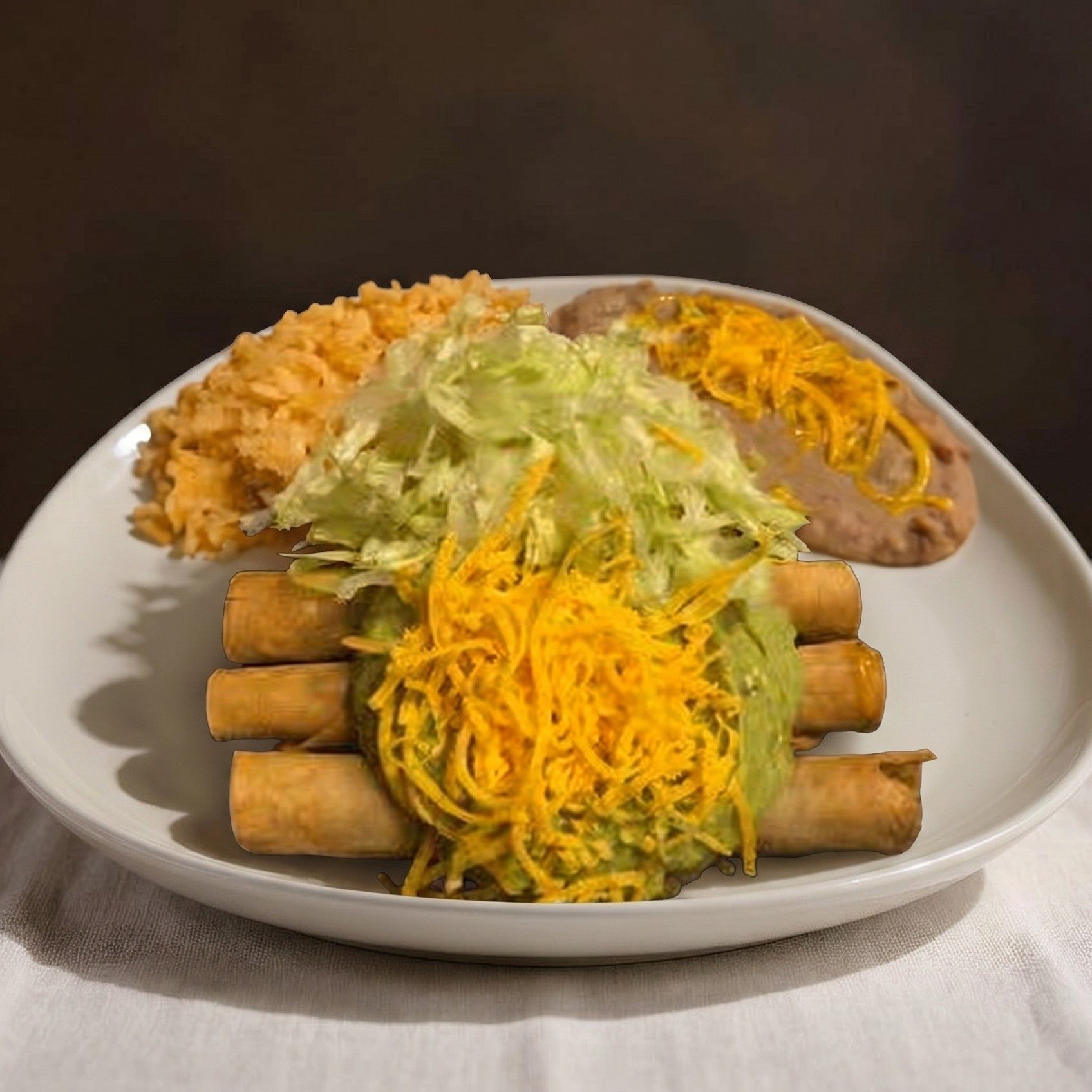Combo #1, 3 Rolled Tacos.