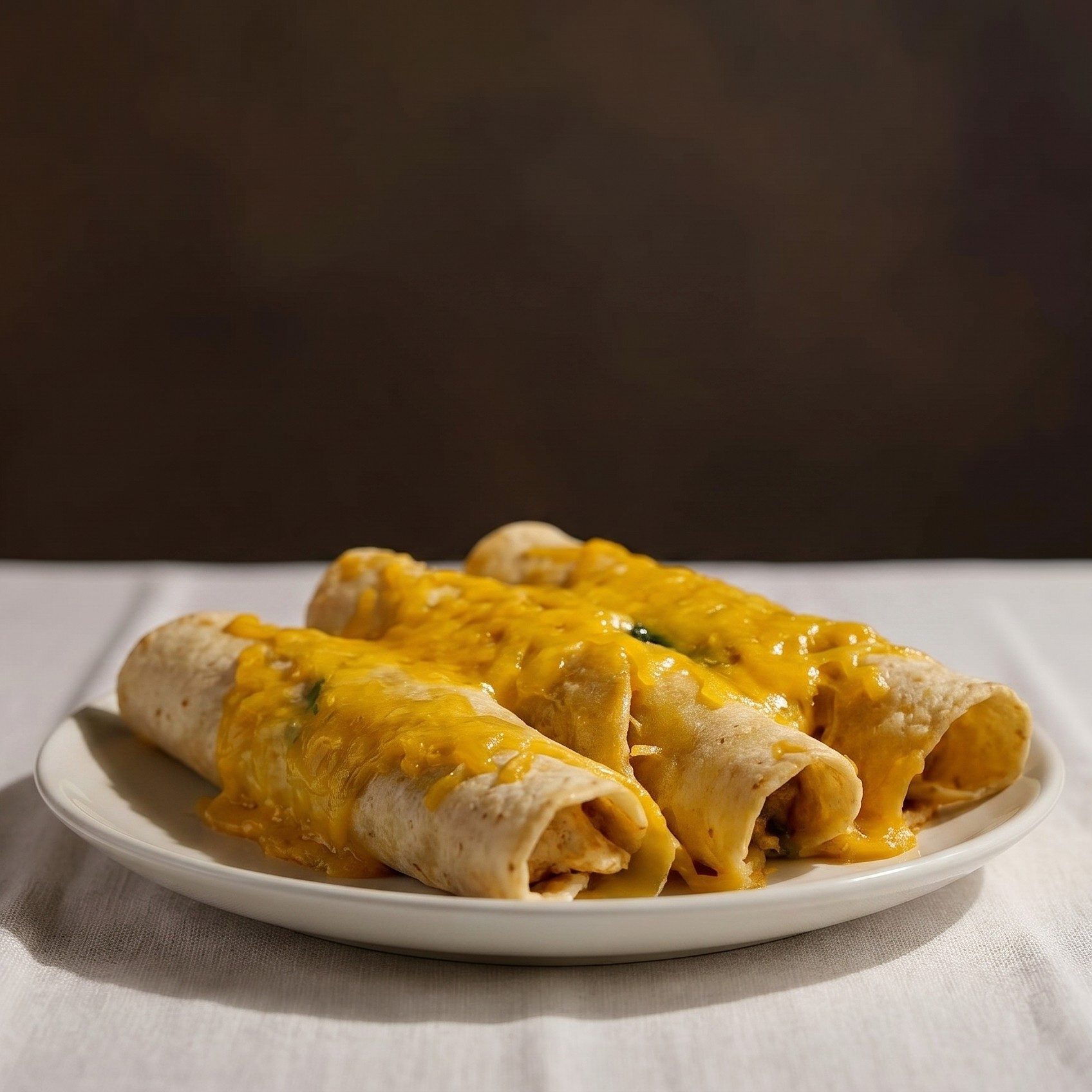 3 Rolled Tacos with Cheese.