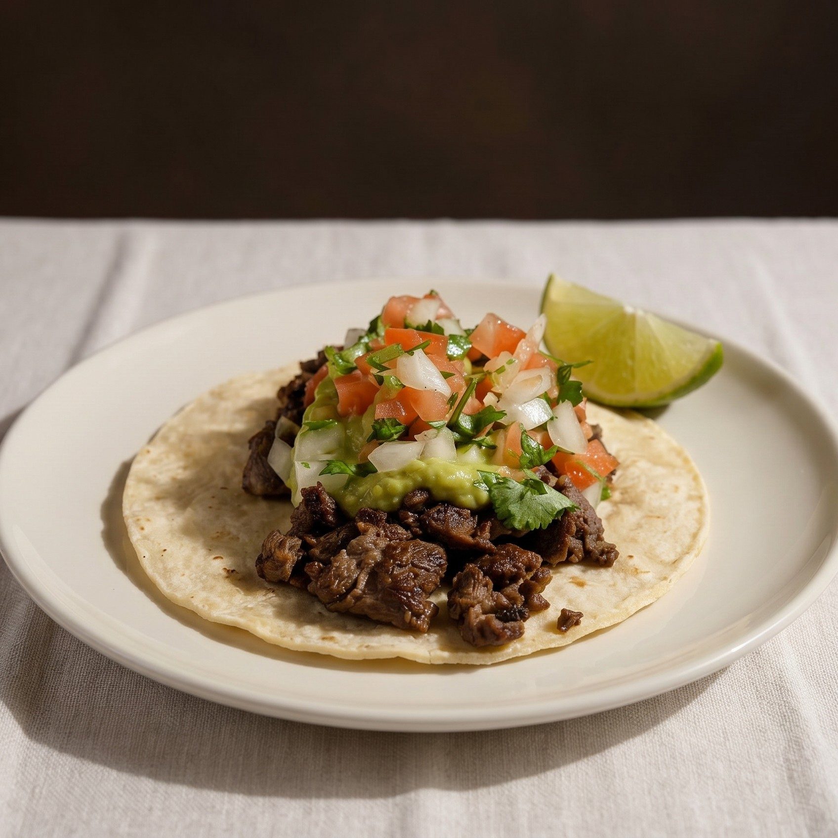 Soft Carne Asada Taco.