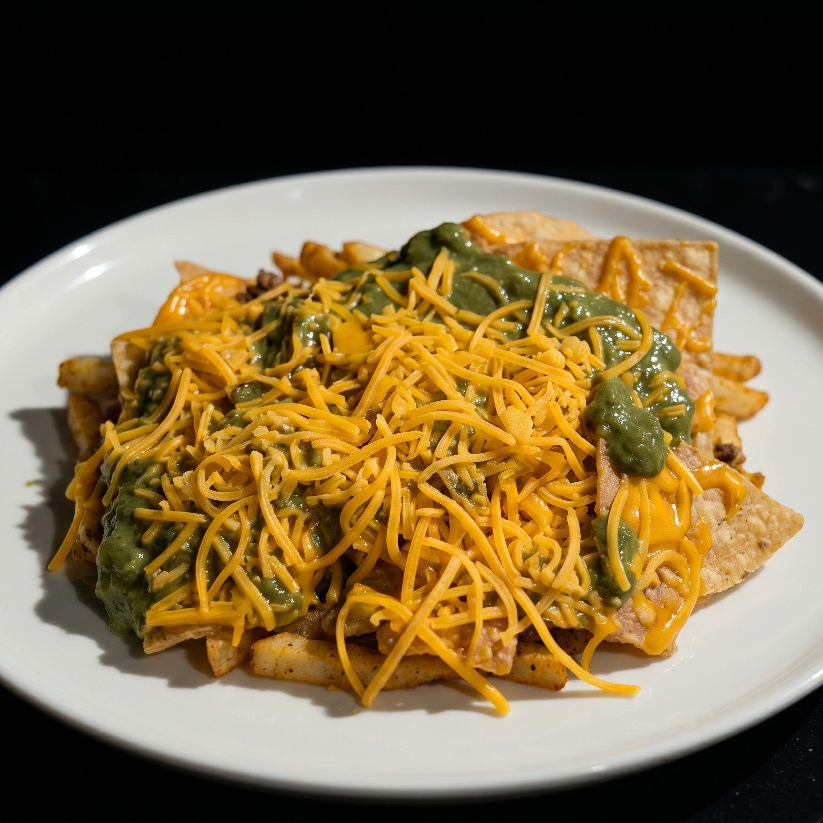 Chips with Guacamole & Cheese.