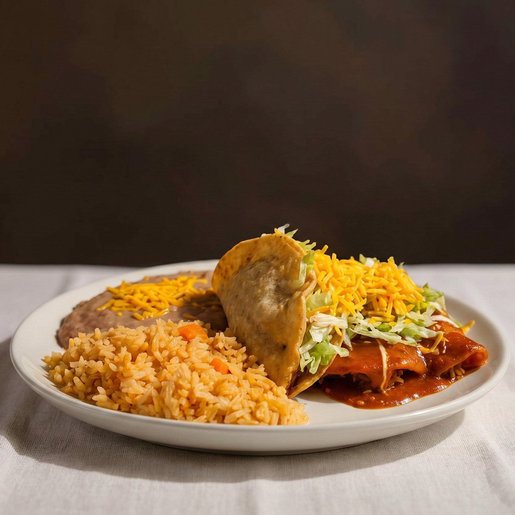 Combo #5, Crispy Taco & Enchilada.